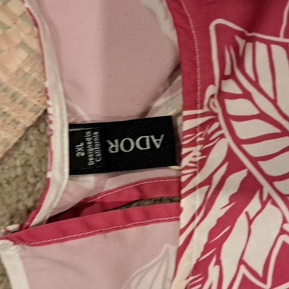 Ador Pink & White Tropical Print Two Piece Top and Pants Set - Picture 9 of 9